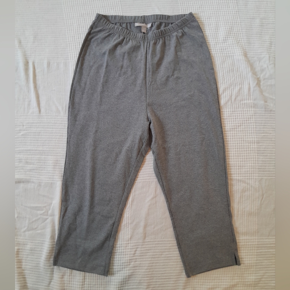 NWT Woman Within Gray Leggings Capri